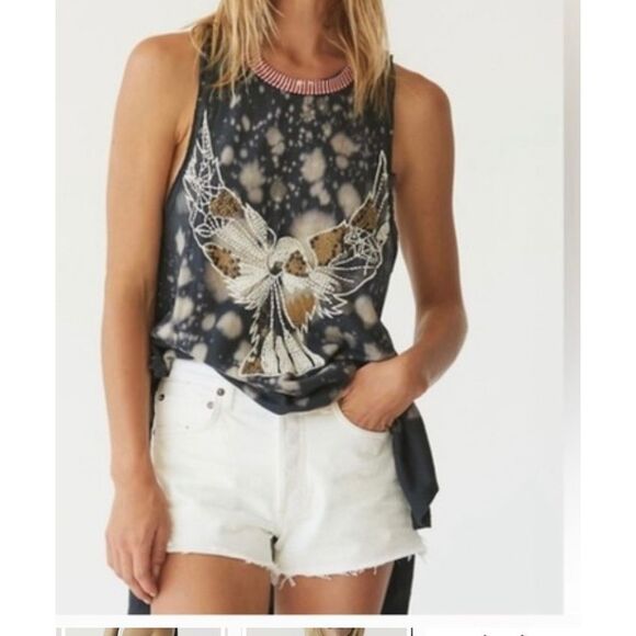Free People Eagle Crafted Heritage Distressed Sweater Tank Size S - Picture 7 of 9